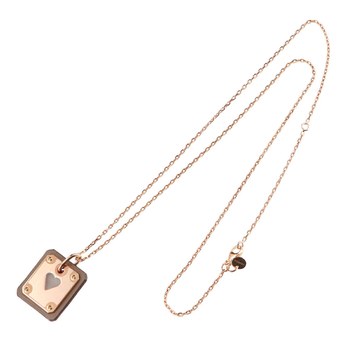 As de Coeur PM Necklace Swift Etoupe Pinkgold Accessory