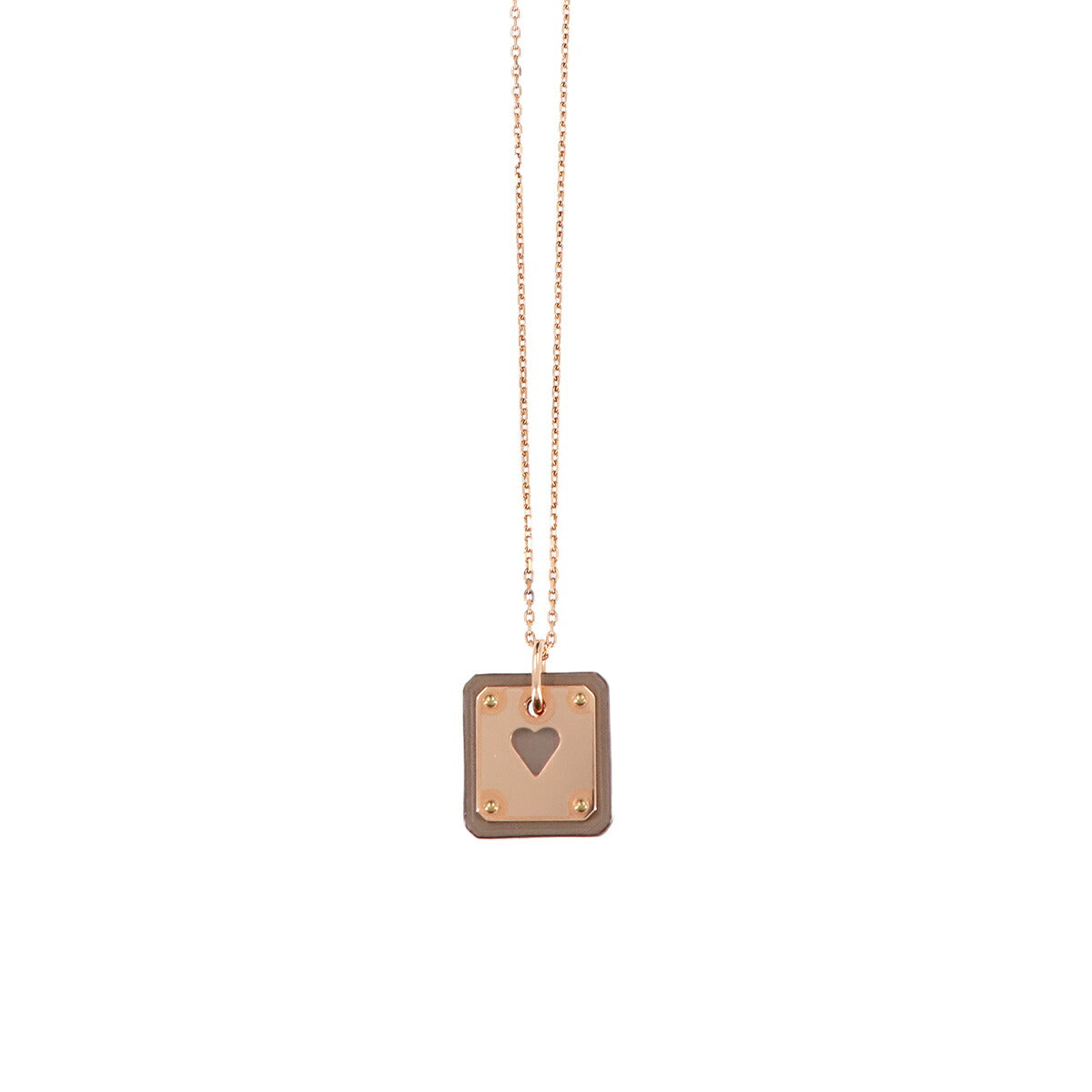 As de Coeur PM Necklace Swift Etoupe Pinkgold Accessory