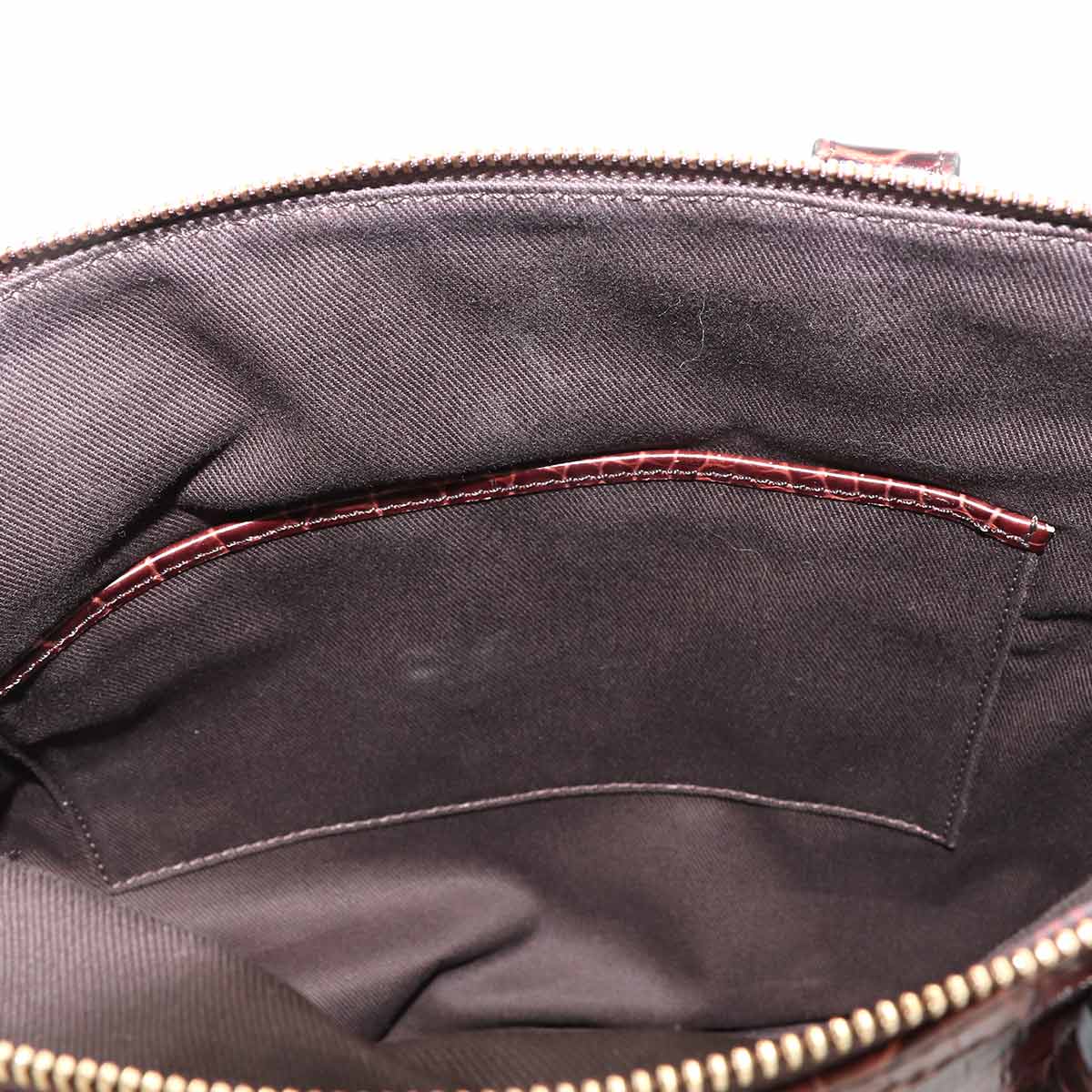 Macadam Hand Bag Canvas Leather Dark Brown Vintage Purse