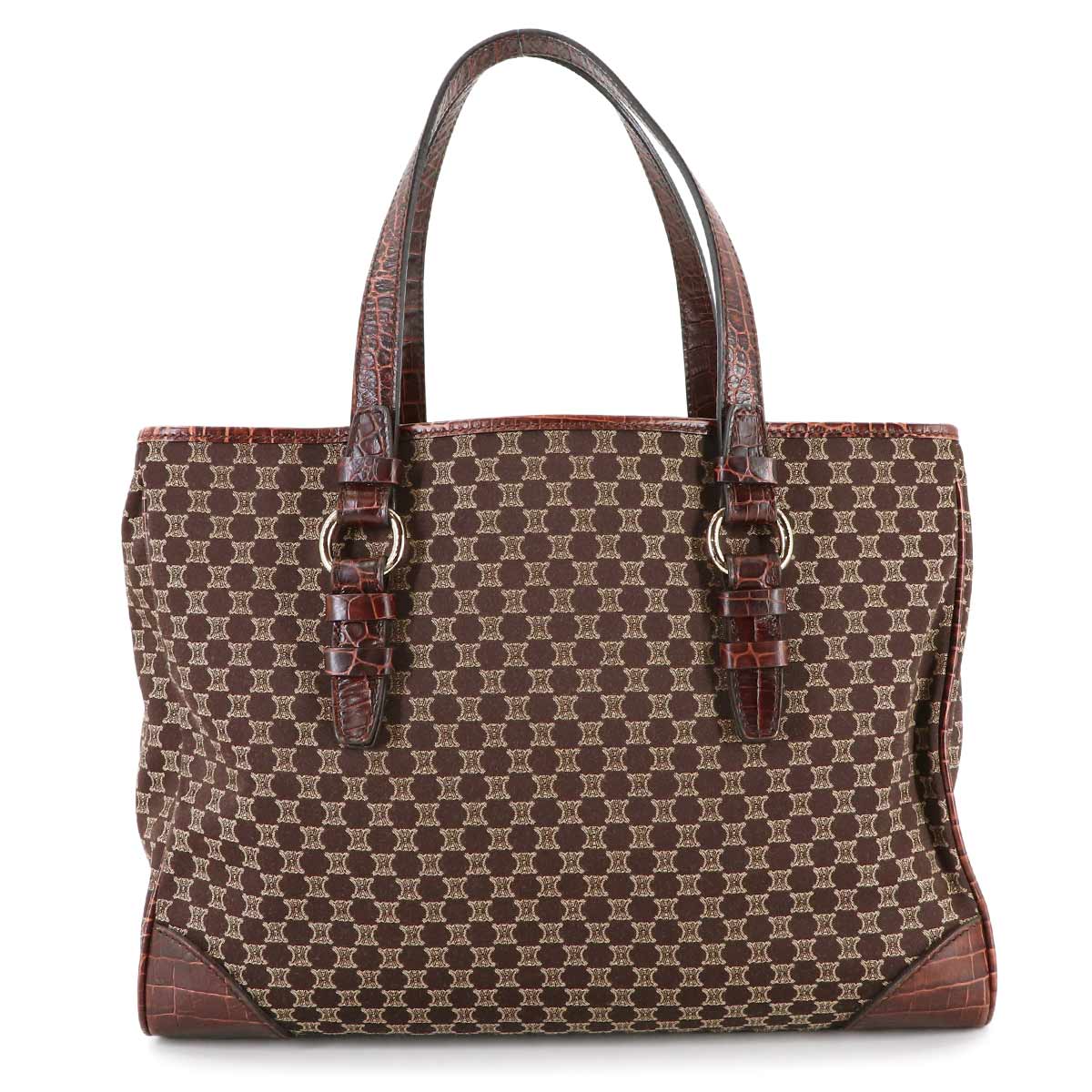 Macadam Tote Bag Canvas Leather Brown Purse