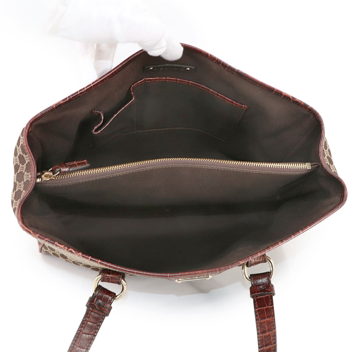 Macadam Tote Bag Canvas Leather Brown Purse