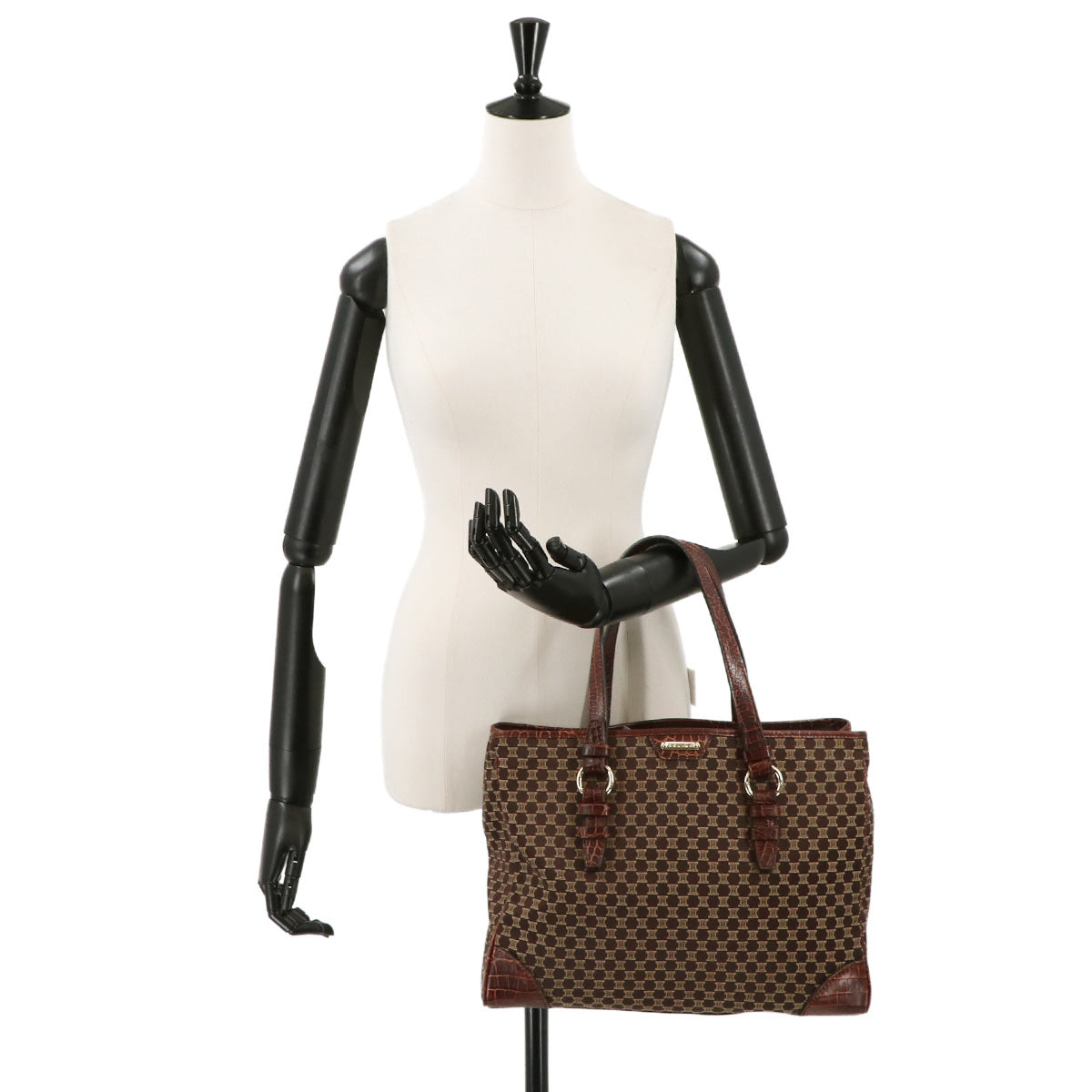 Macadam Tote Bag Canvas Leather Brown Purse