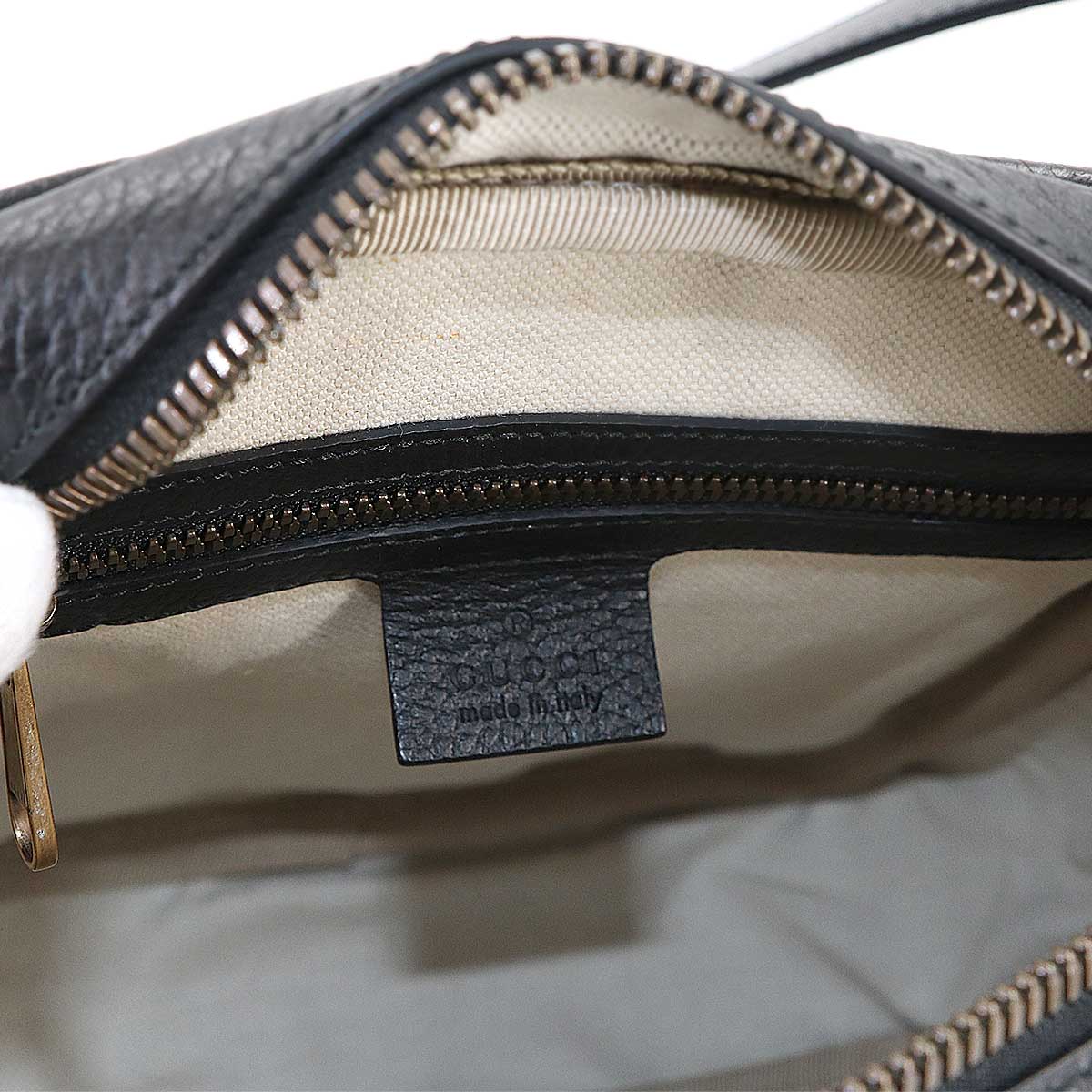 Print Shoulder Bag Leather Black 523591 Logos Purse