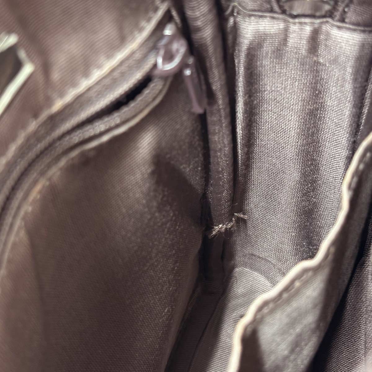 Plaid Shoulder Bag Canvas Leather Beige Brown Purse