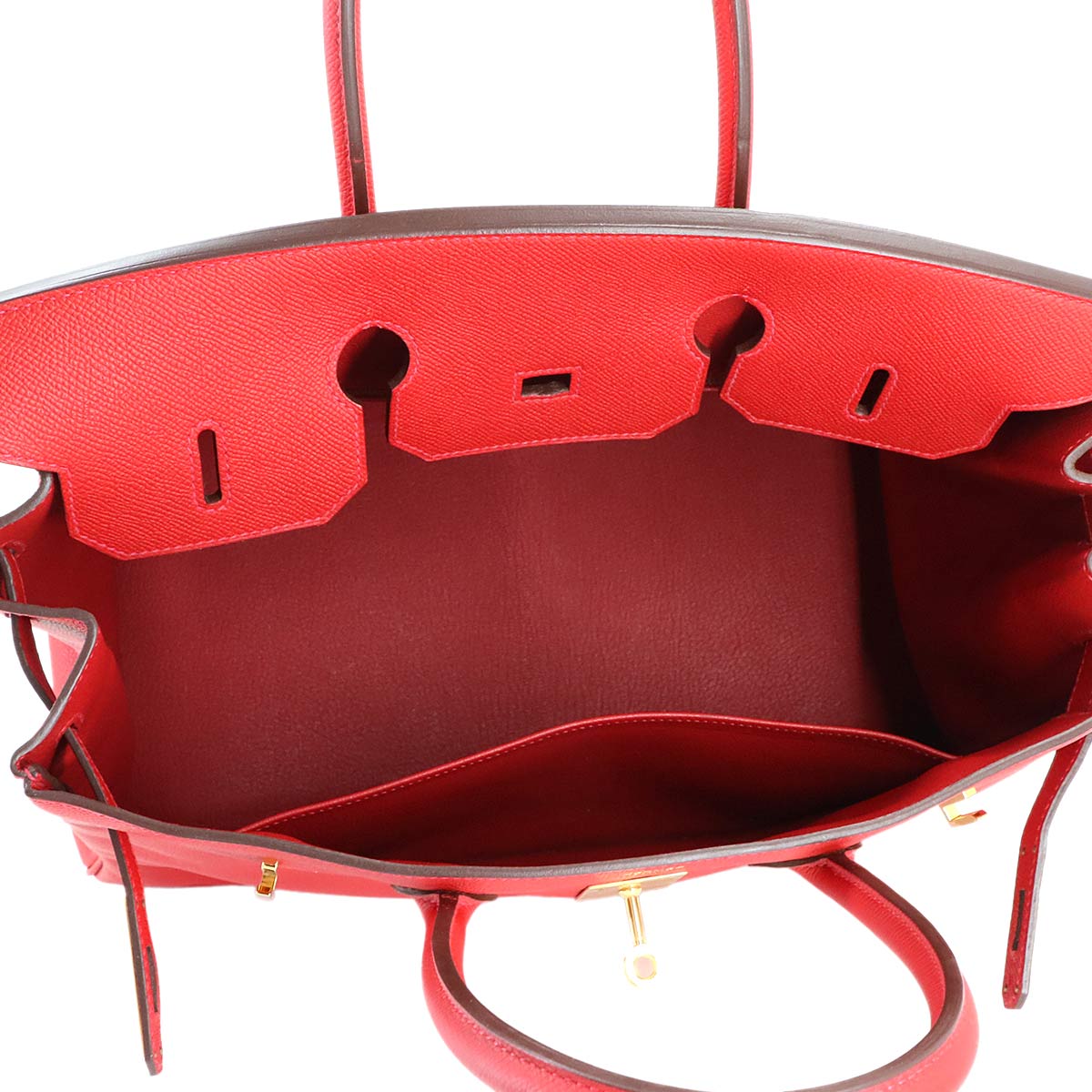 Birkin 35 Epsom Rouge Casaque Hand Bag Red