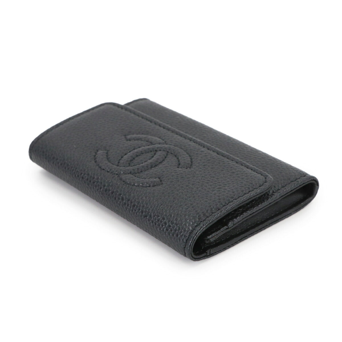 Card Case Leather Black Coco Logos Accessory