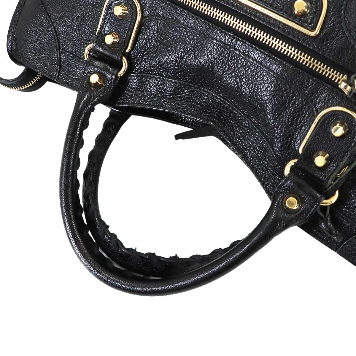 The City Hand Shoulder Bag Leather Black 115748