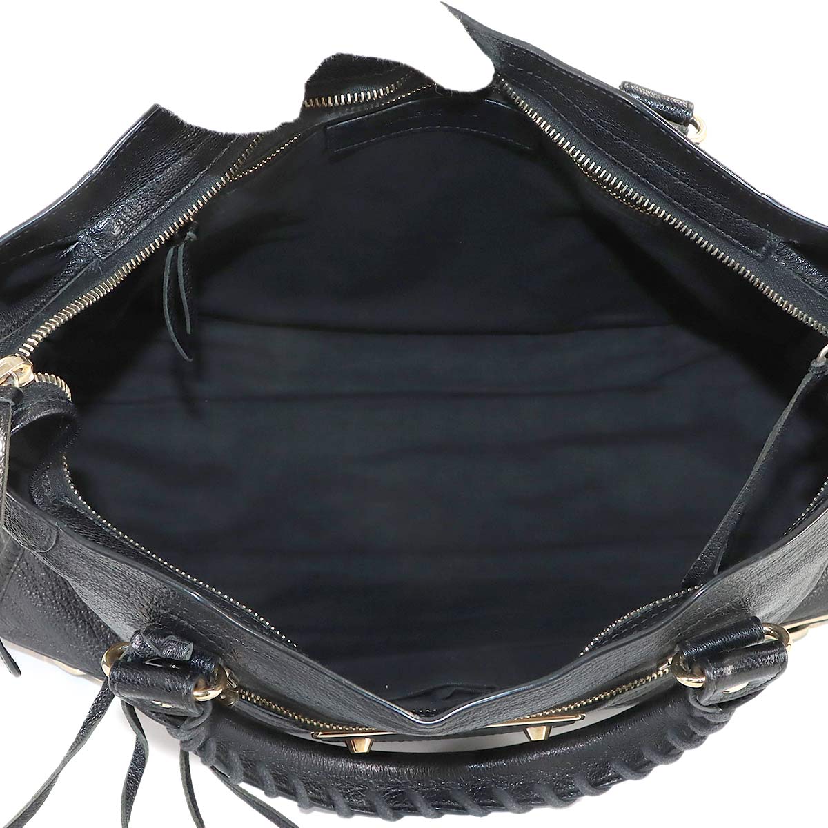 The City Hand Shoulder Bag Leather Black 115748