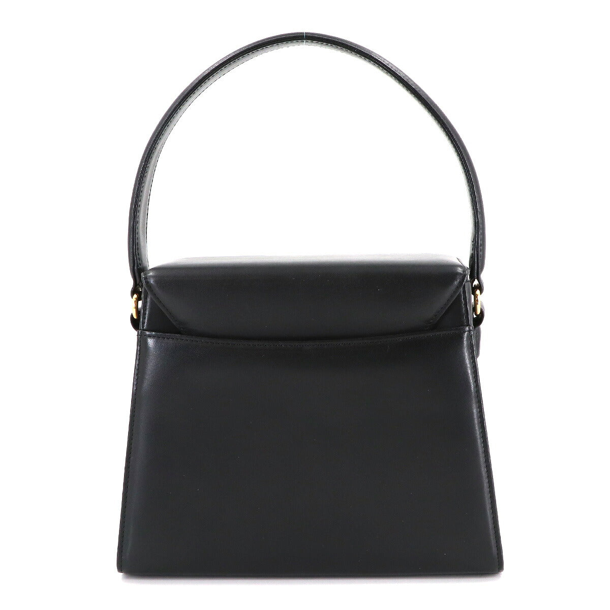 Hand Bag Leather Black Square Purse