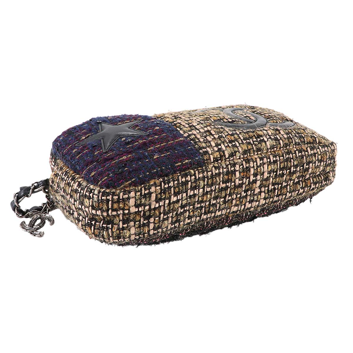 CC Chain Shoulder Bag Tweed Multicolor Purse
