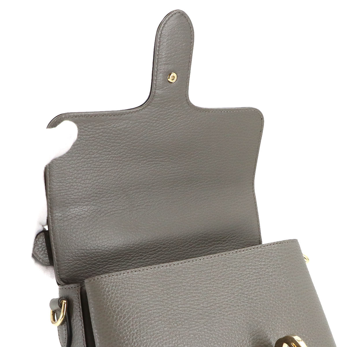 Interlocking G 2way Hand Shoulder Bag Leather Gray 510302
