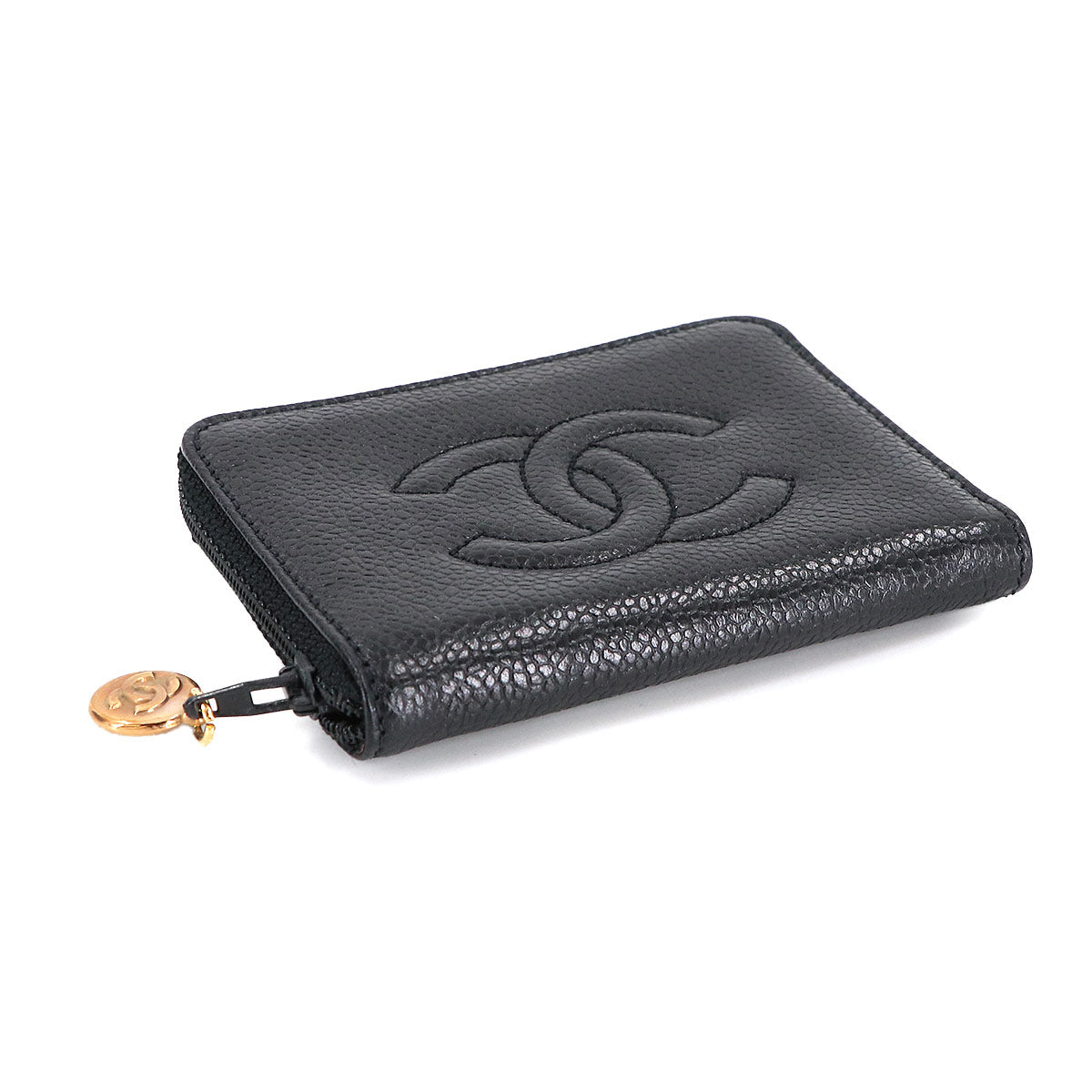 Zip around 6 Key Case Leather Black Vintage Accessory