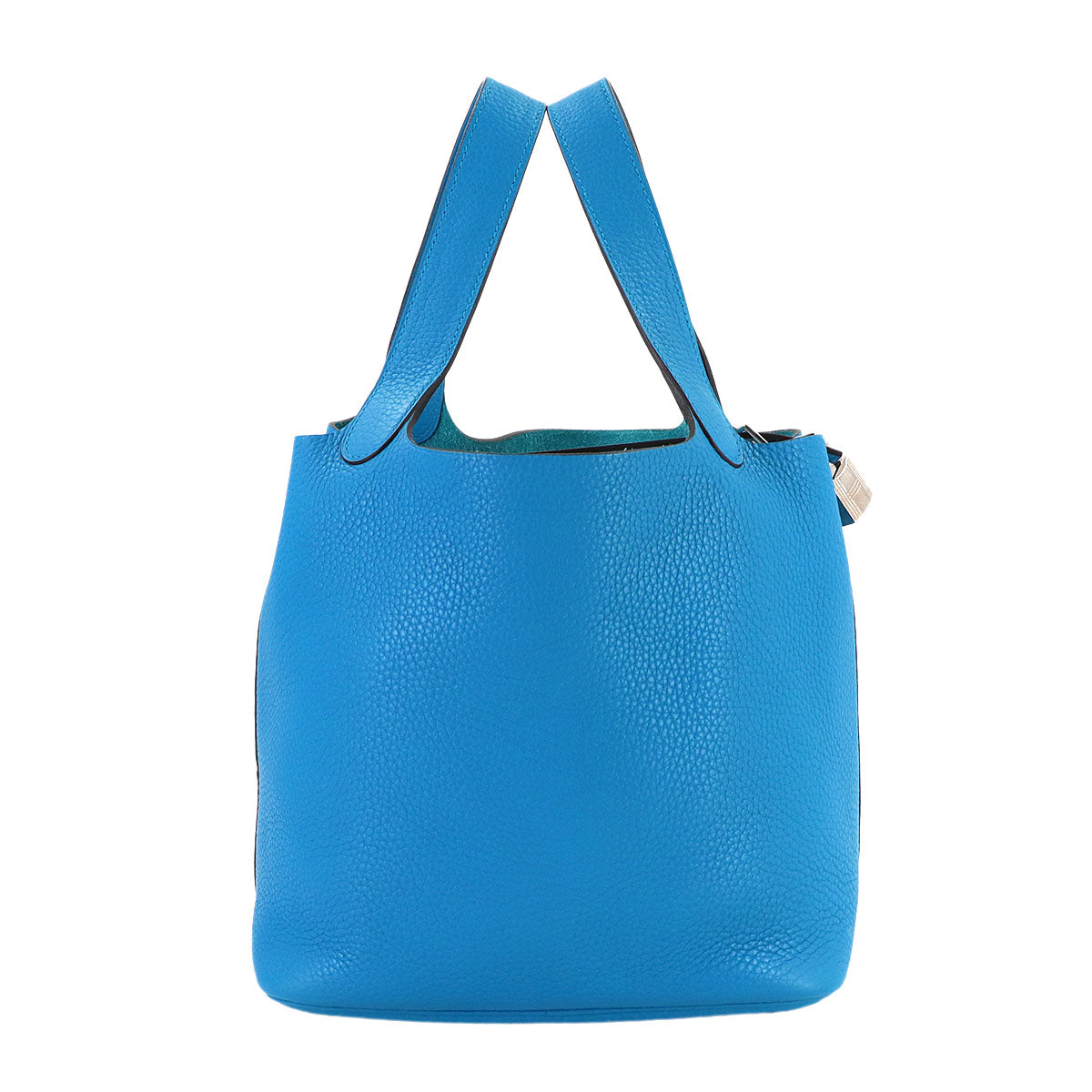 Picotin Lock MM Hand Bag Taurillon Clemence Blue Zanzibar X