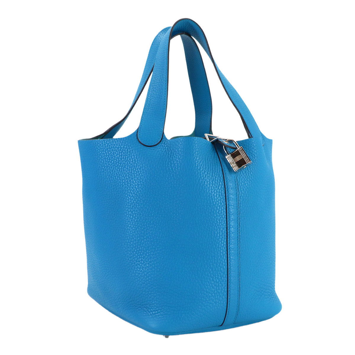 Picotin Lock MM Hand Bag Taurillon Clemence Blue Zanzibar X