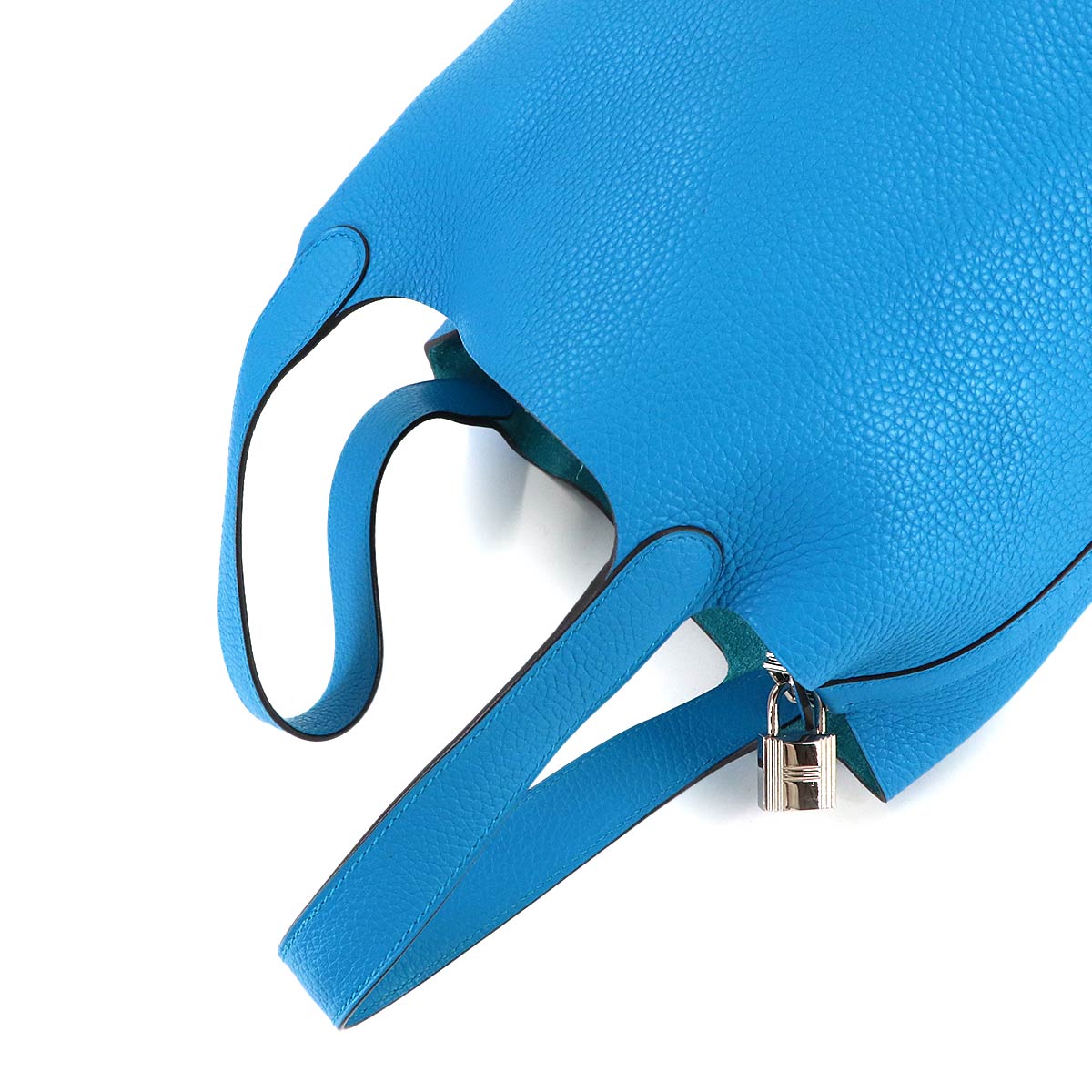 Picotin Lock MM Hand Bag Taurillon Clemence Blue Zanzibar X