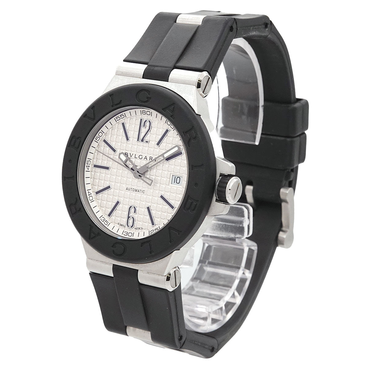 Diagono DG40SV Automatic Rubber Silver Dial Mens Watch