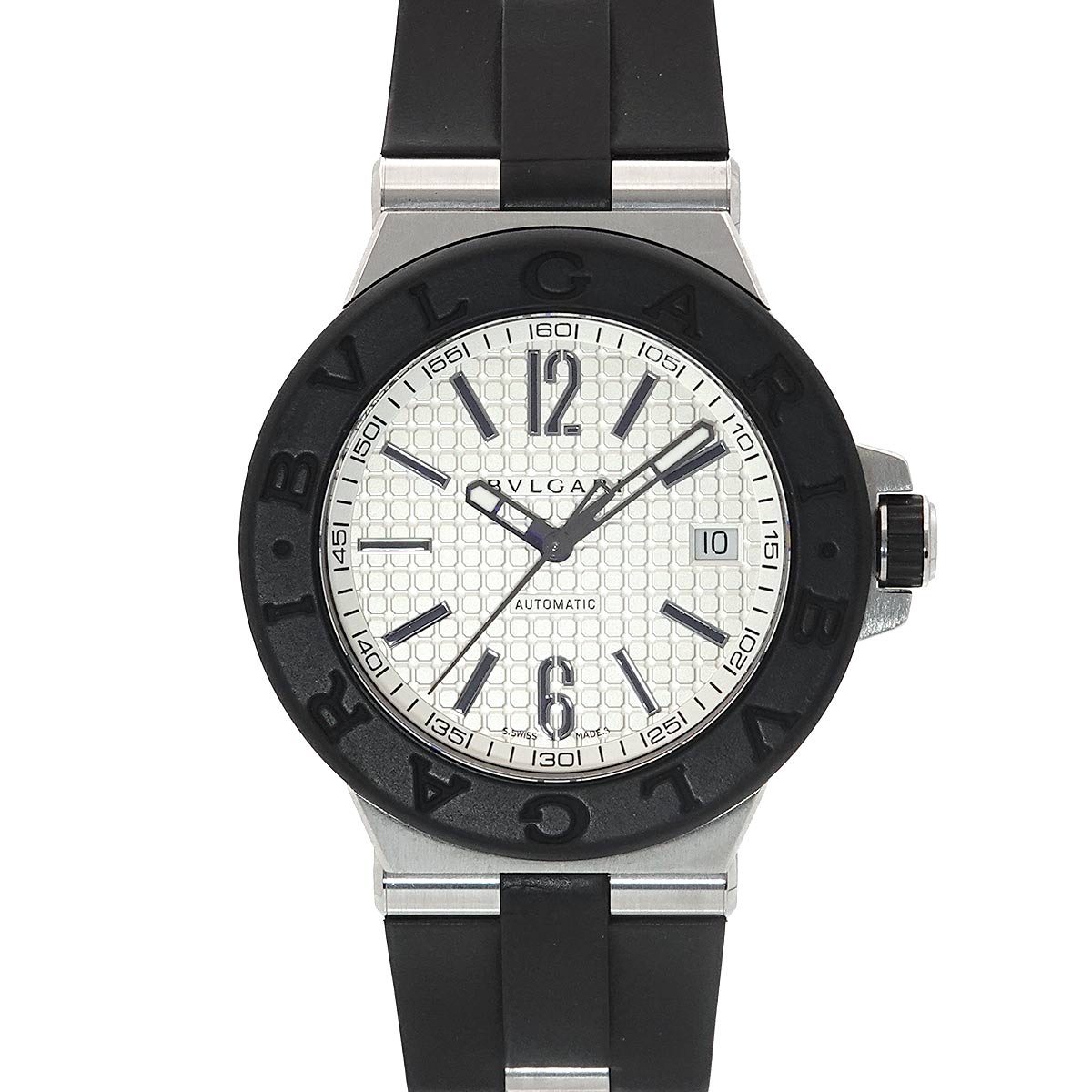 Diagono DG40SV Automatic Rubber Silver Dial Mens Watch