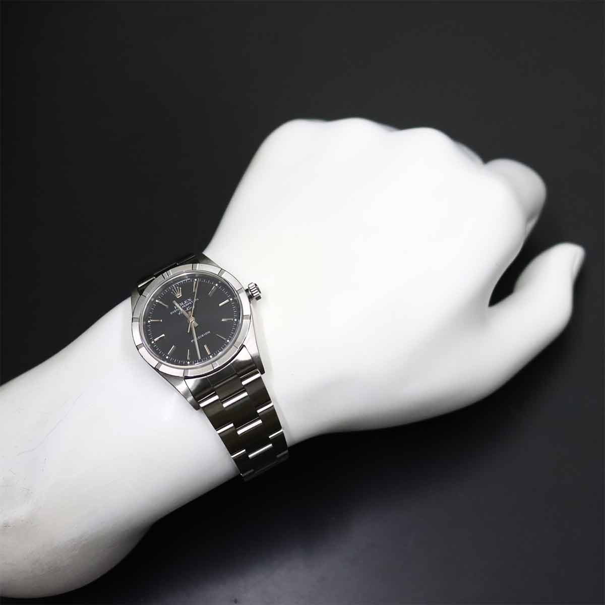 ROLEX Air King Engine turned bezel 14010 Serial A Automatic Mens