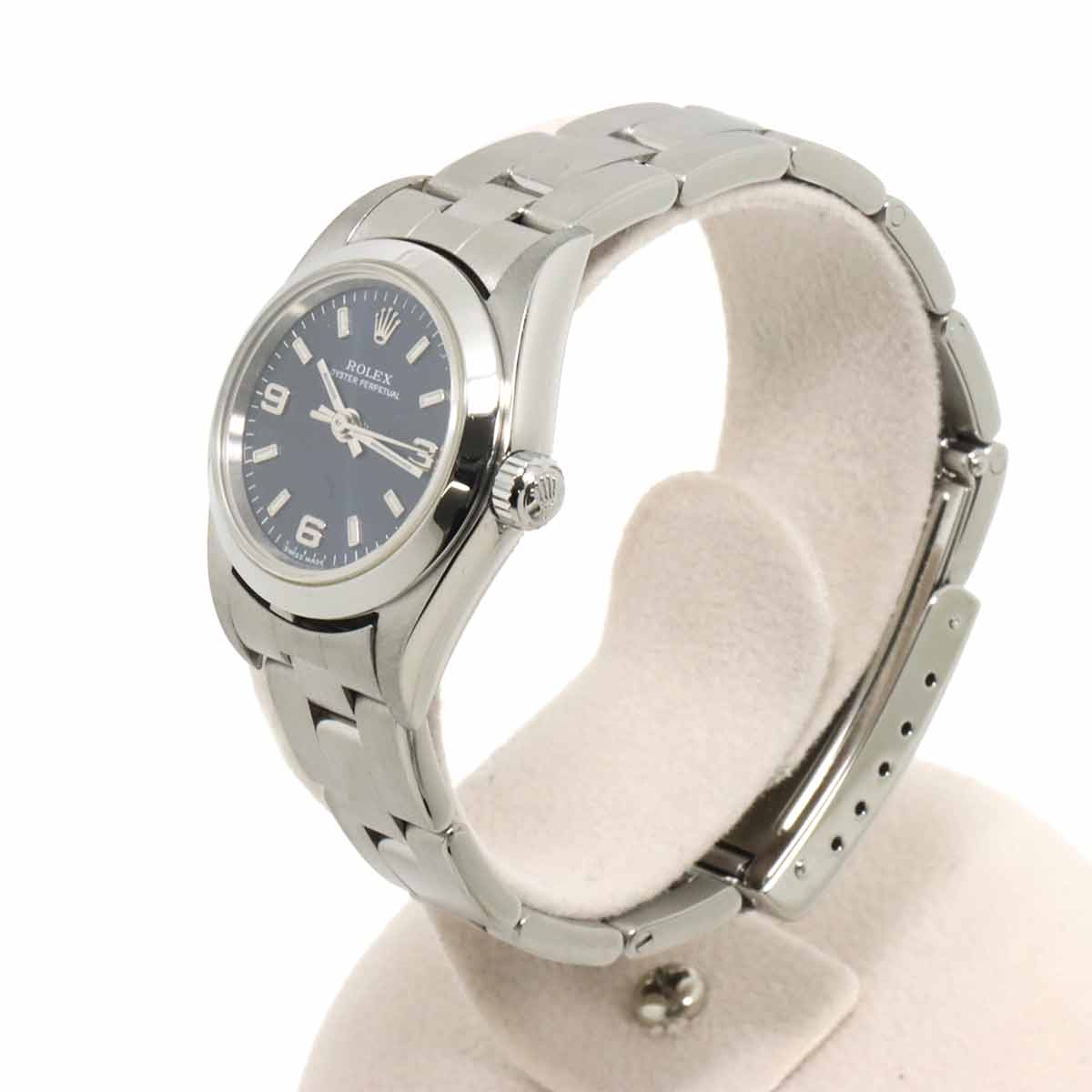 Oyster perpetual 76080 Serial F Blue Dial Ladies Watch