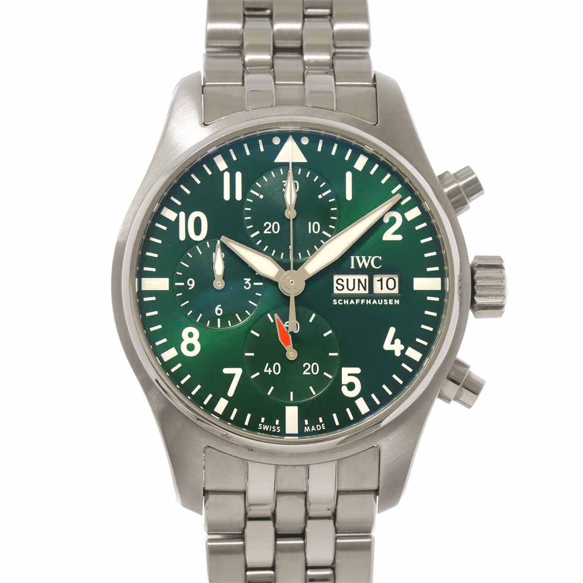 Pilot Watch Chronograph IW388104 Automatic Green Dial Mens