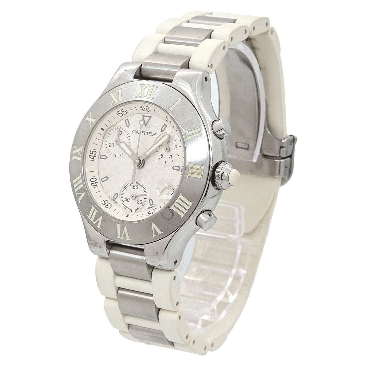 Must 21 Chronoscaph W10184U2 Date Quartz White Dial Mens