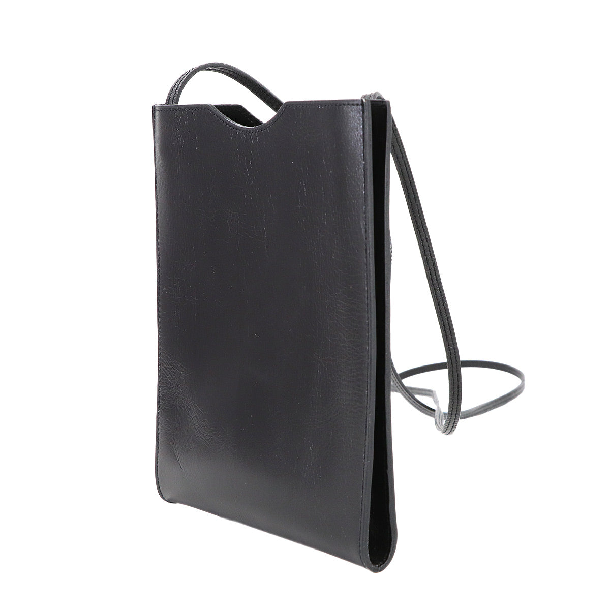 Onimaitou Shoulder Bag Box calf Black Purse Pochette