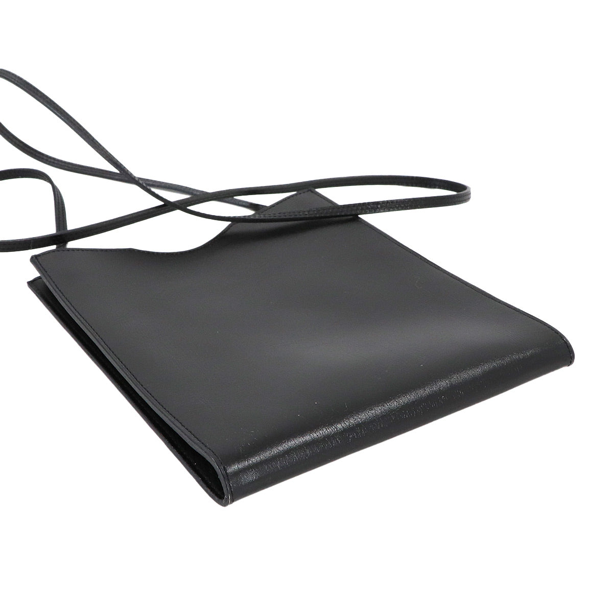 Onimaitou Shoulder Bag Box calf Black Purse Pochette