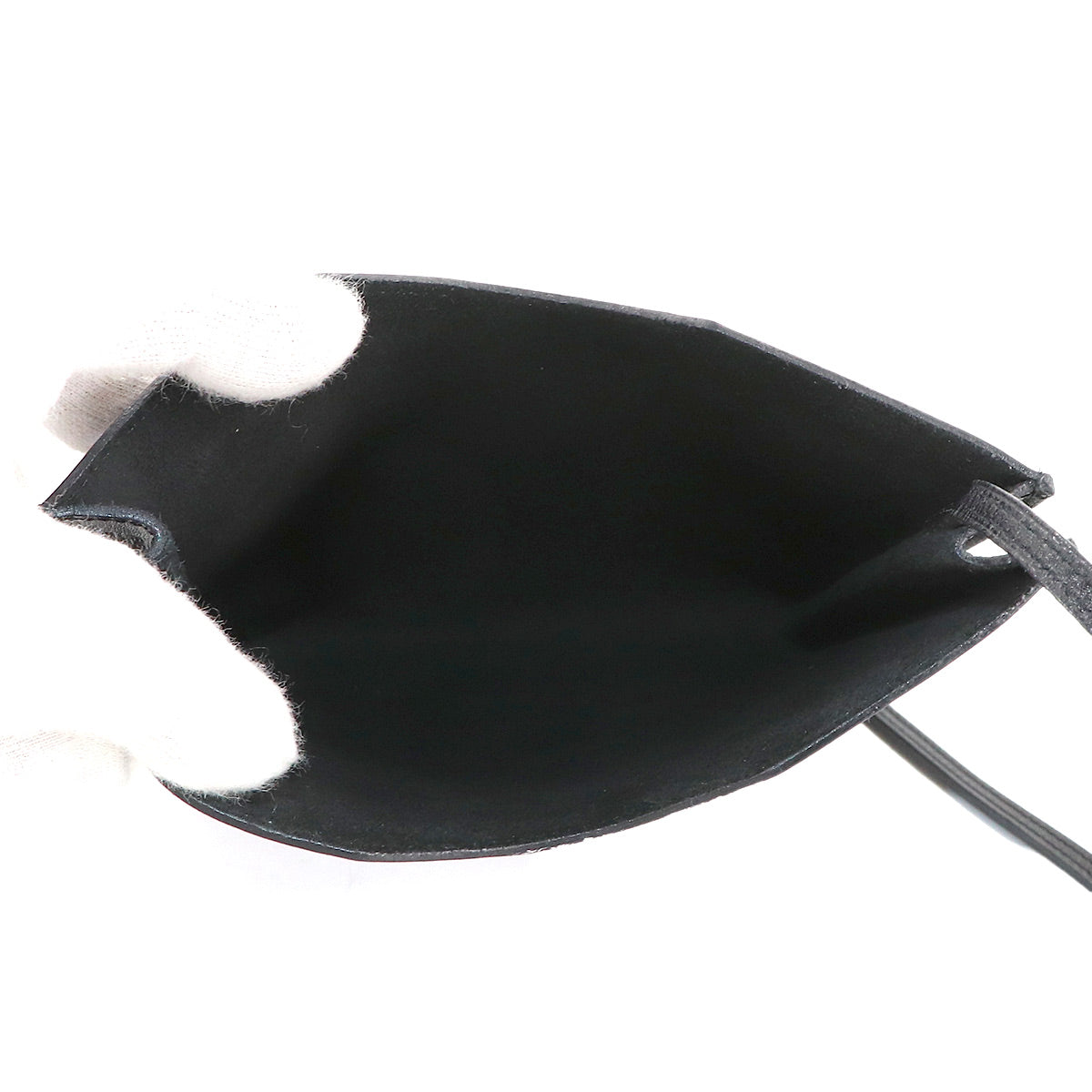 Onimaitou Shoulder Bag Box calf Black Purse Pochette