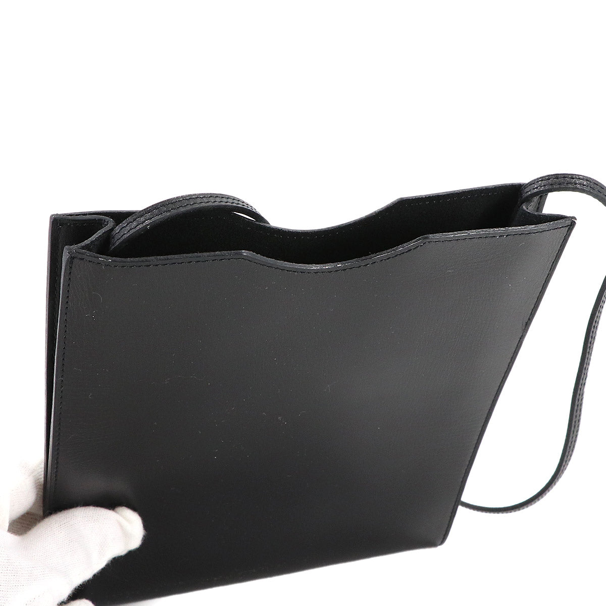 Onimaitou Shoulder Bag Box calf Black Purse Pochette