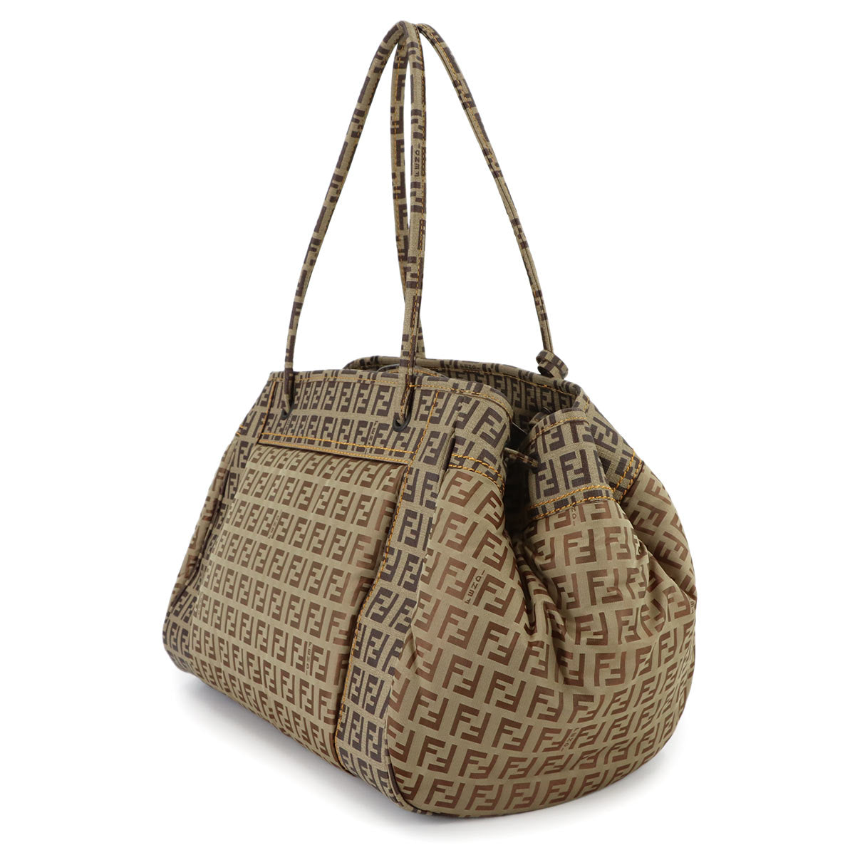 Zucchino Tote Bag PVC Nylon Beige Brown 8BN174 Purse