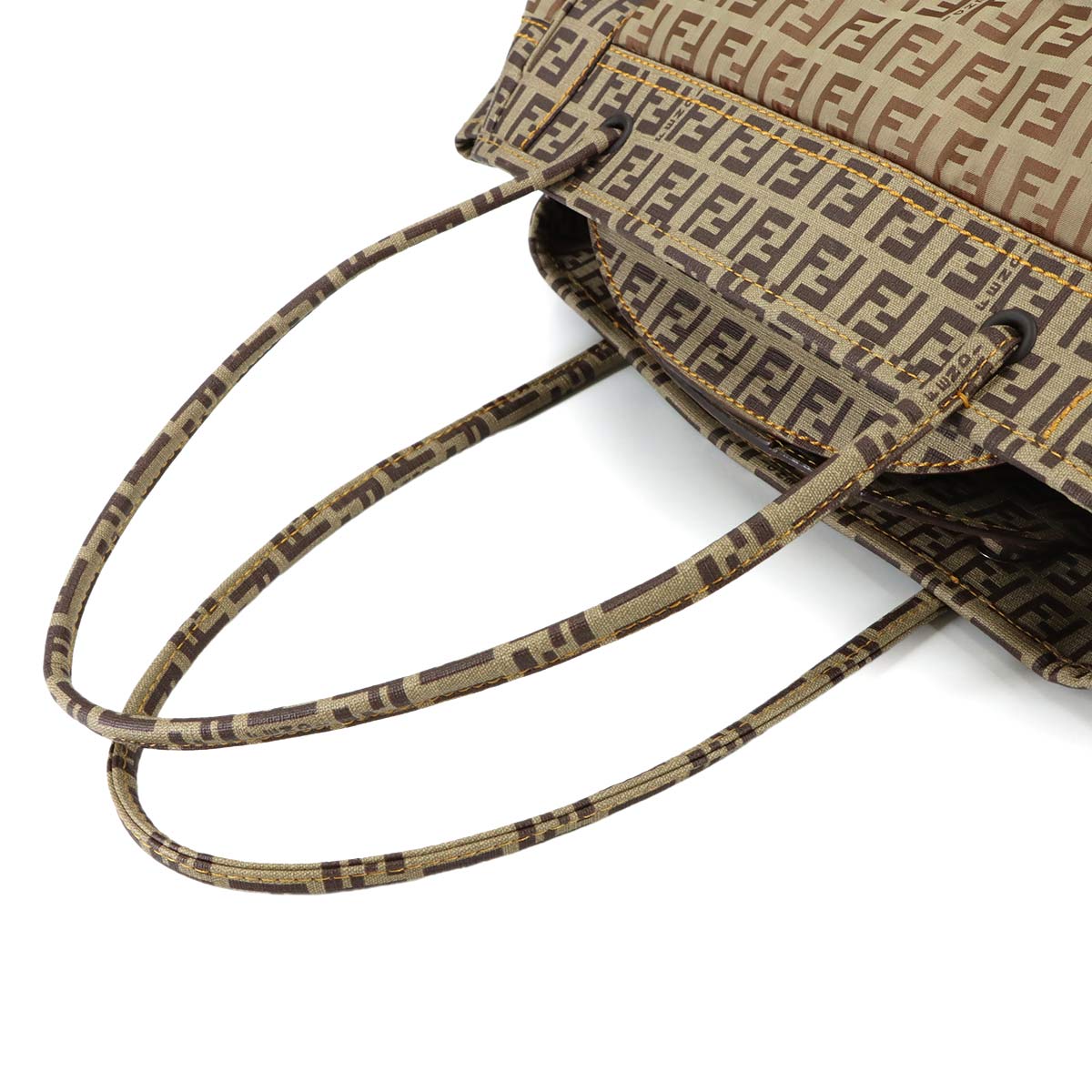 Zucchino Tote Bag PVC Nylon Beige Brown 8BN174 Purse