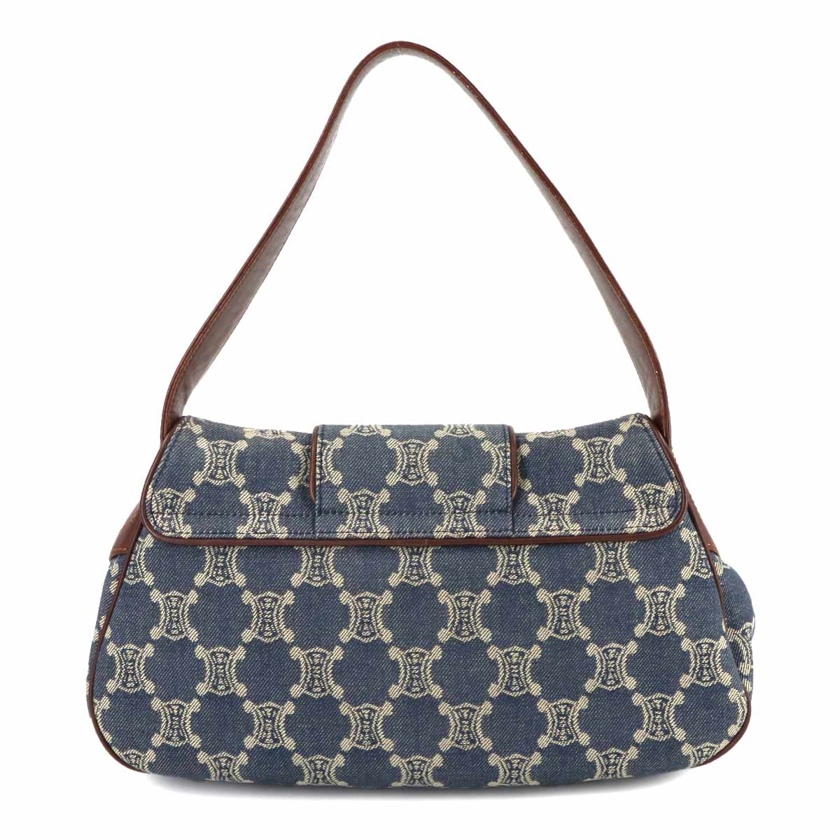 Macadam Shoulder Bag Denim Leather Blue Brown Purse