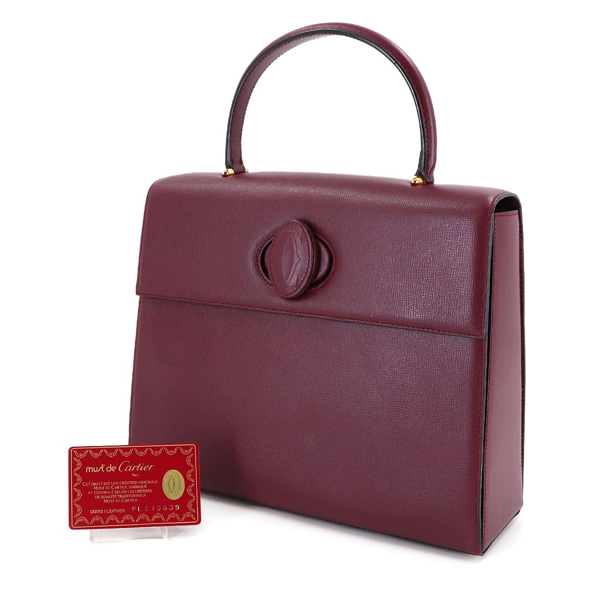 Must Hand Bag Leather Bordeaux Purse