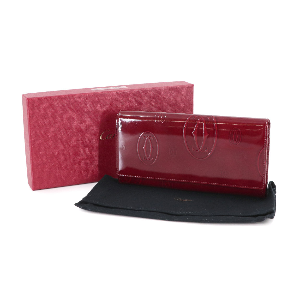 Happy Birthday Long Wallet Patent Leather Bordeaux