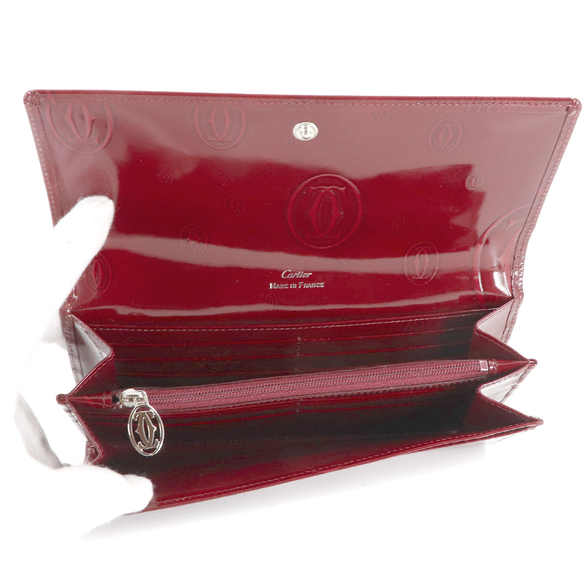 Happy Birthday Long Wallet Patent Leather Bordeaux