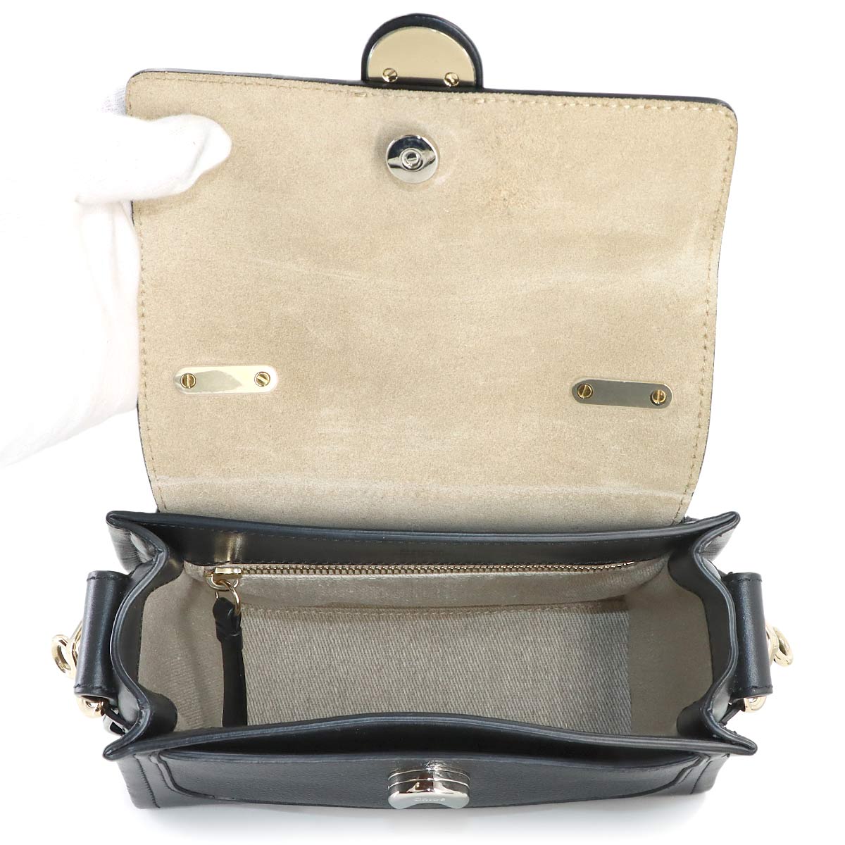 Tess Mini Day 2way Hand Shoulder Bag Leather Black CHC22SS143G33