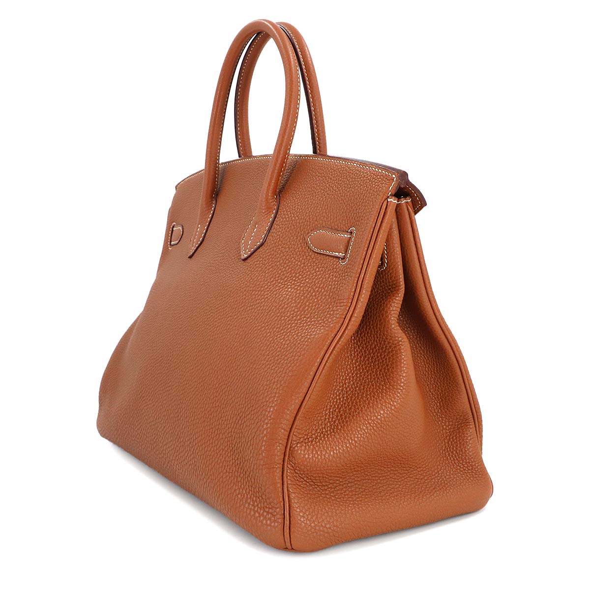 Birkin 35 Togo Gold Hand Bag Brown