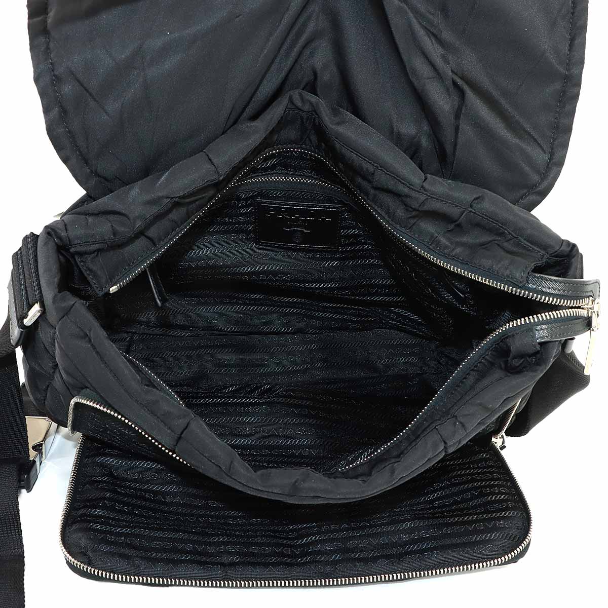 Quilting Shoulder Bag Nylon Black Purse
