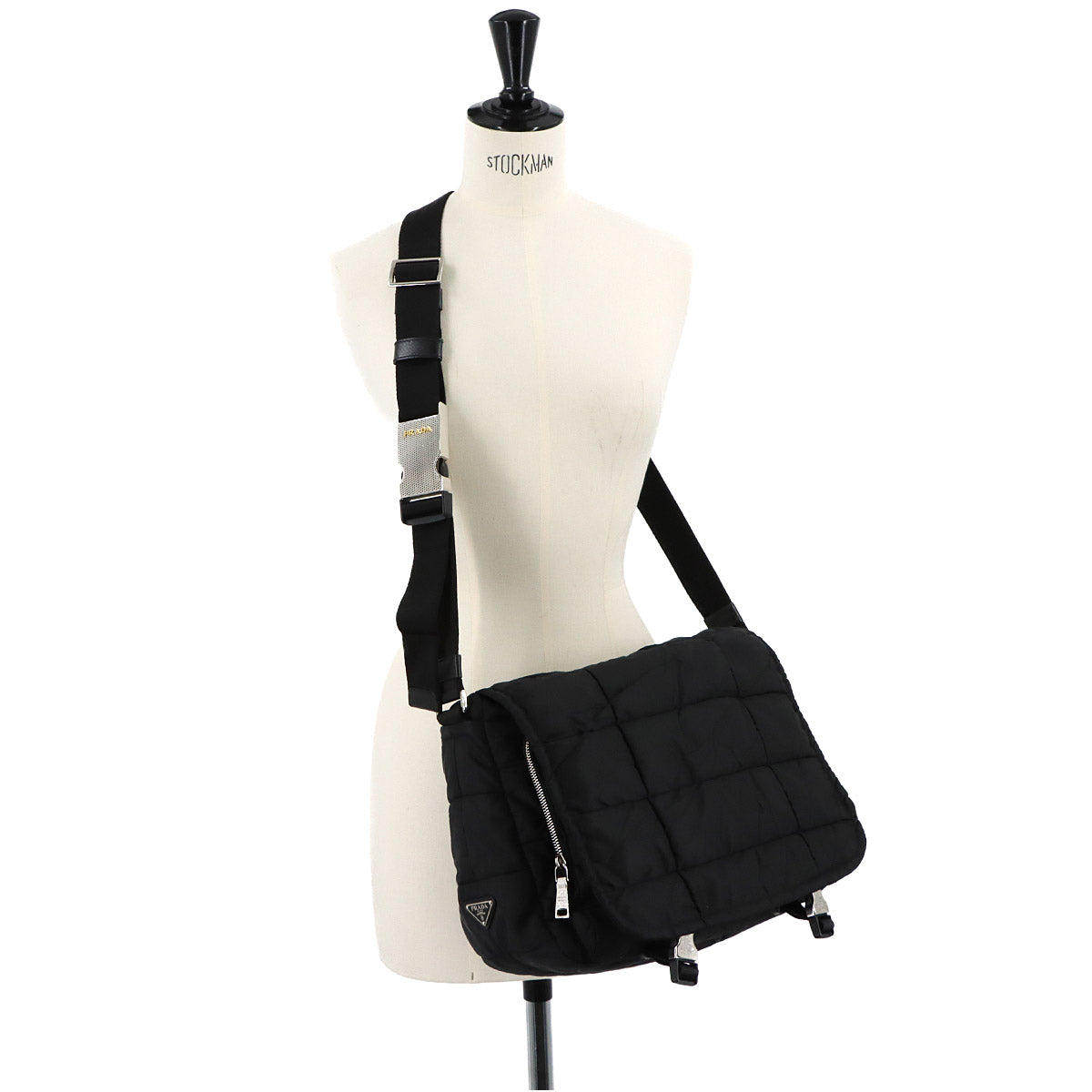 Quilting Shoulder Bag Nylon Black Purse