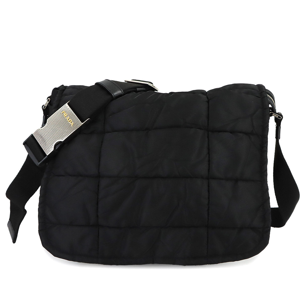 Quilting Shoulder Bag Nylon Black Purse