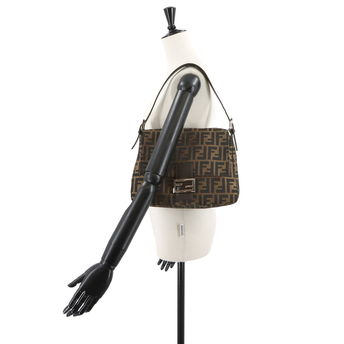 Zucca Mamma Baguette Shoulder Bag Canvas Leather Brown 26325
