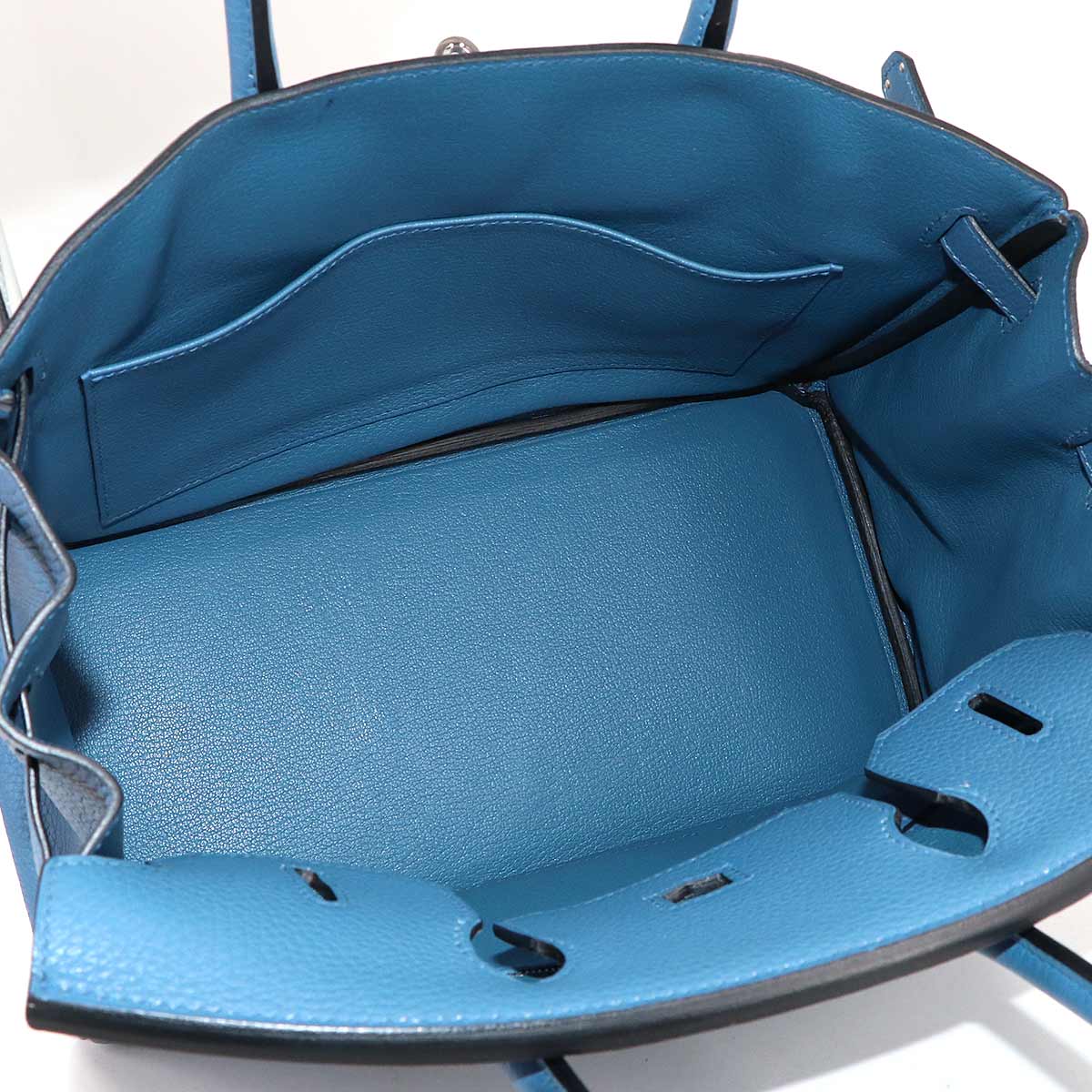 Birkin 30 Taurillon Clemence Bleu Agate Hand Bag Purse