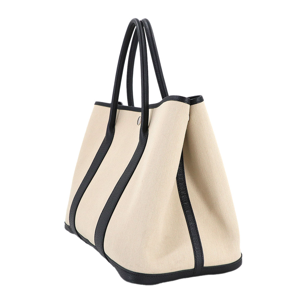 Garde Party PM Tote Bag Toile H Negonda Ecru Black