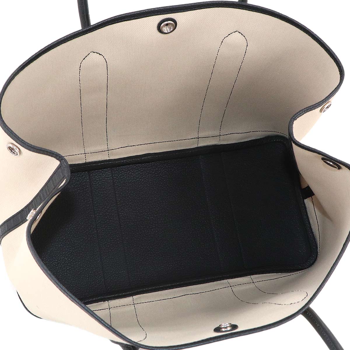 Garde Party PM Tote Bag Toile H Negonda Ecru Black