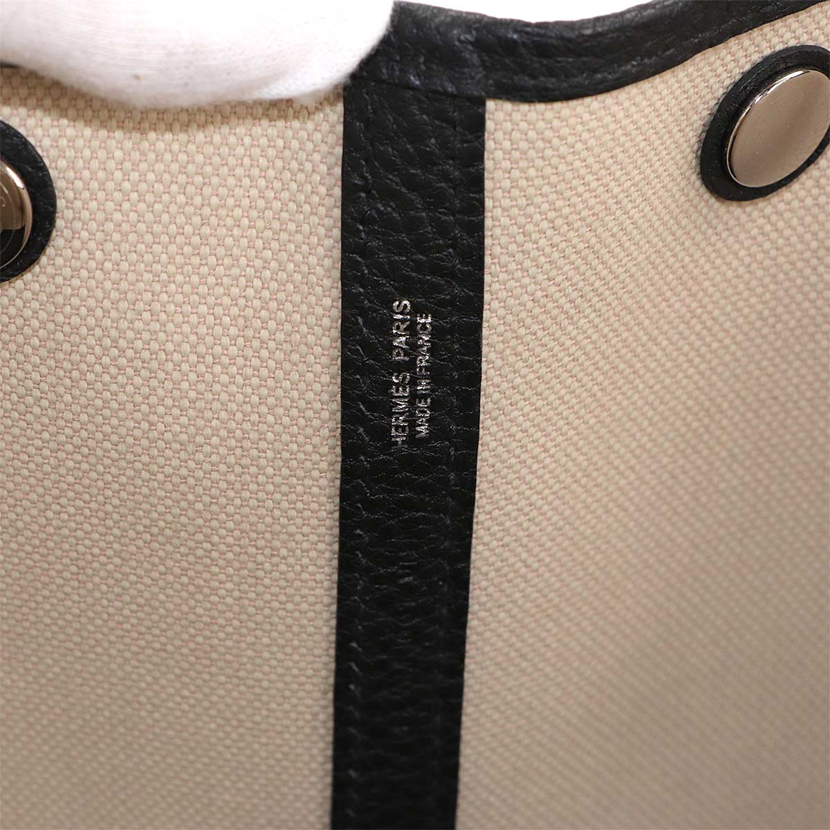 Garde Party PM Tote Bag Toile H Negonda Ecru Black