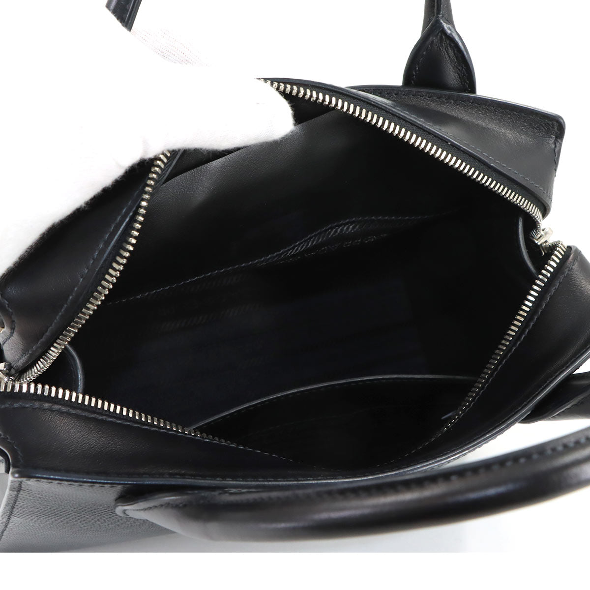 2way Hand Shoulder Bag Saffiano Leather Nero 1BA297 Black Purse