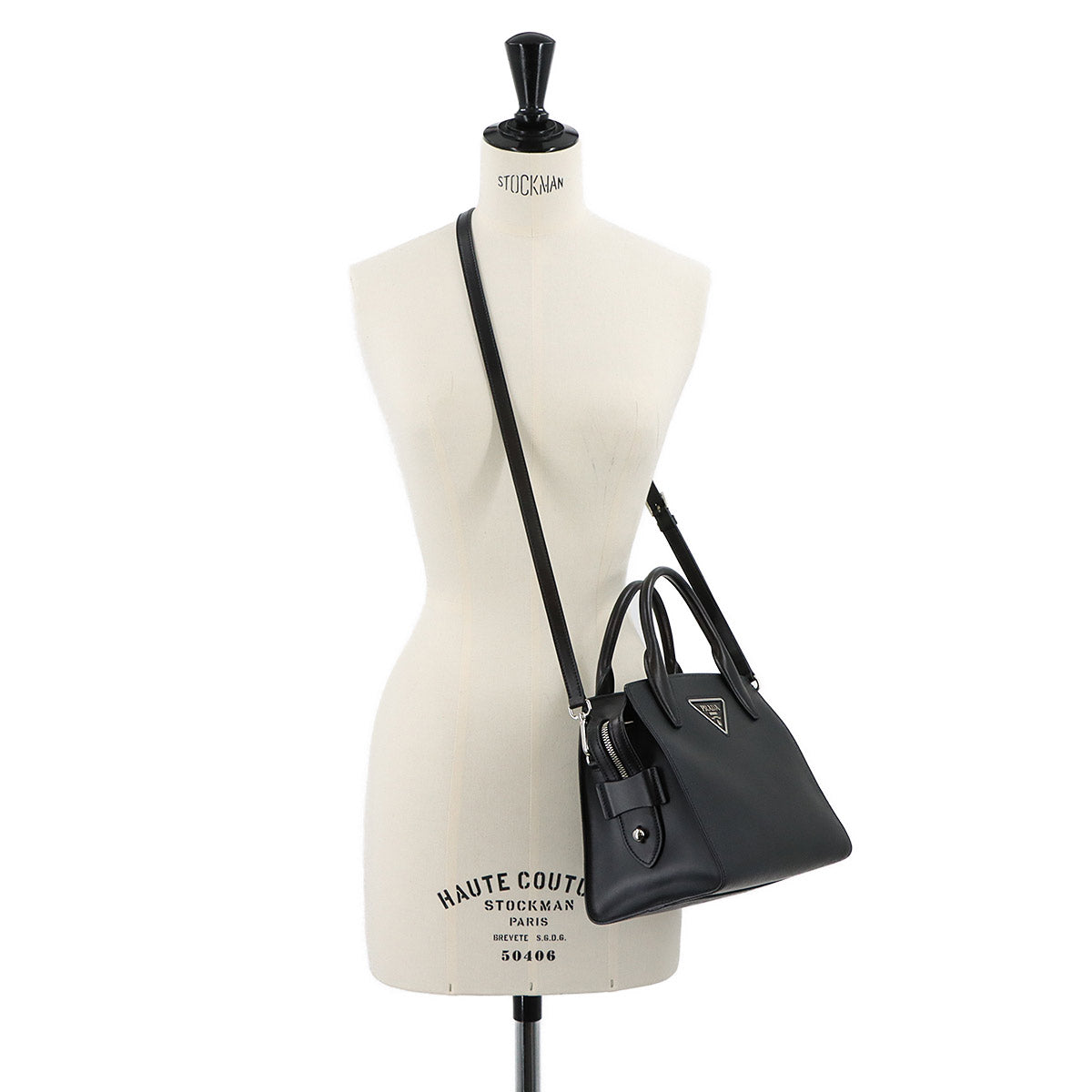 2way Hand Shoulder Bag Saffiano Leather Nero 1BA297 Black Purse