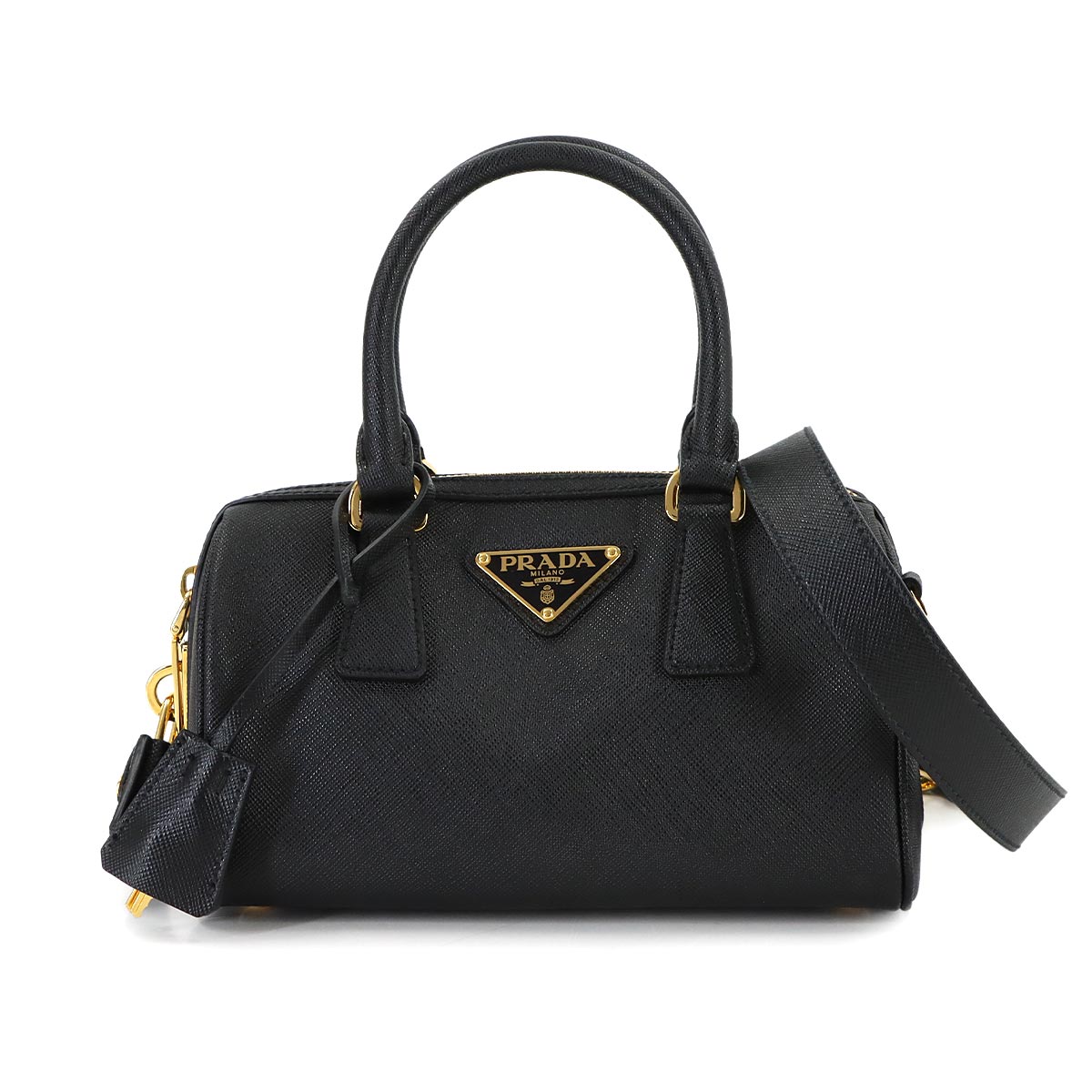 Hand Shoulder Bag Saffiano leather Black 1BB846 Purse