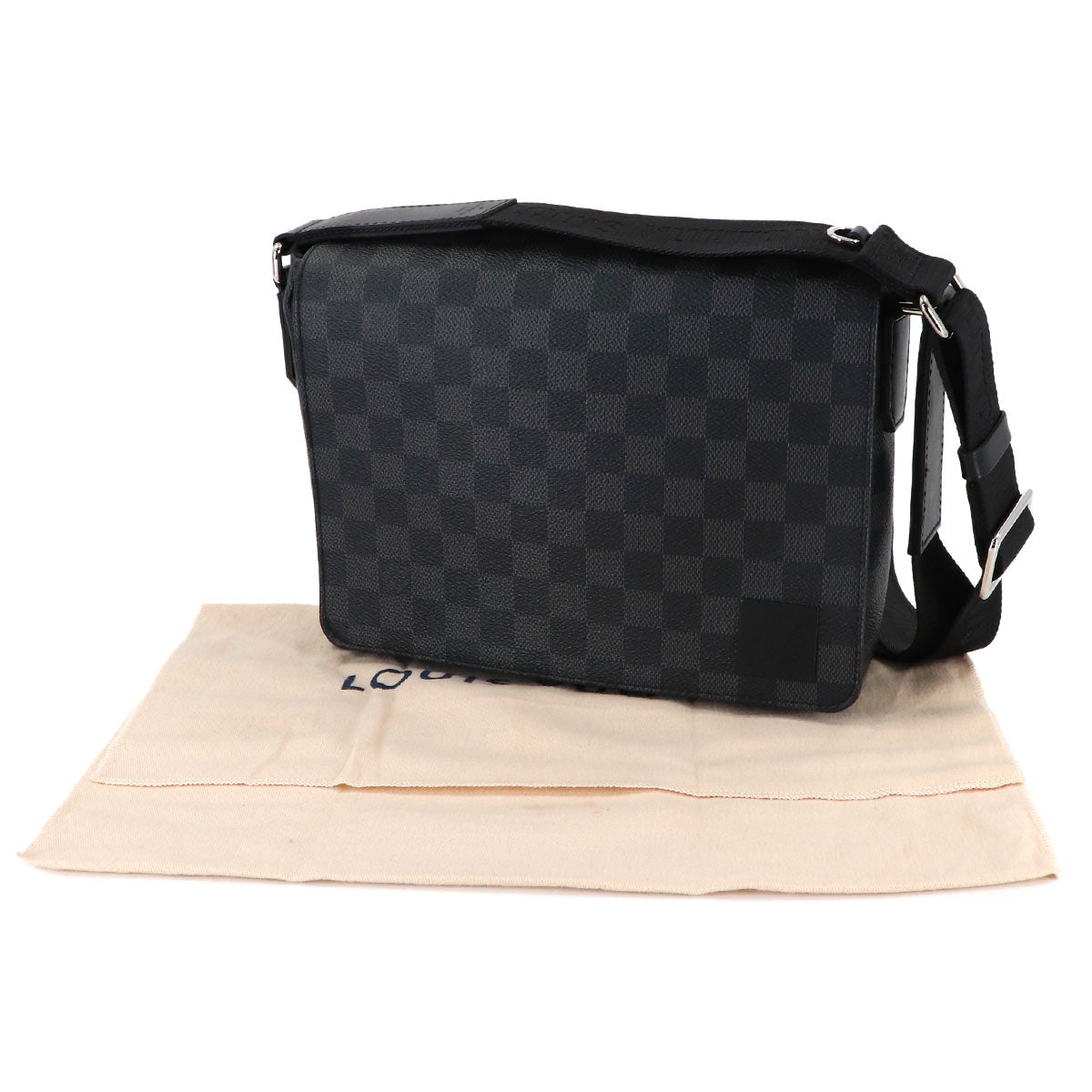 Damier Graphite District PM NV3 Shoulder Bag Black N42710