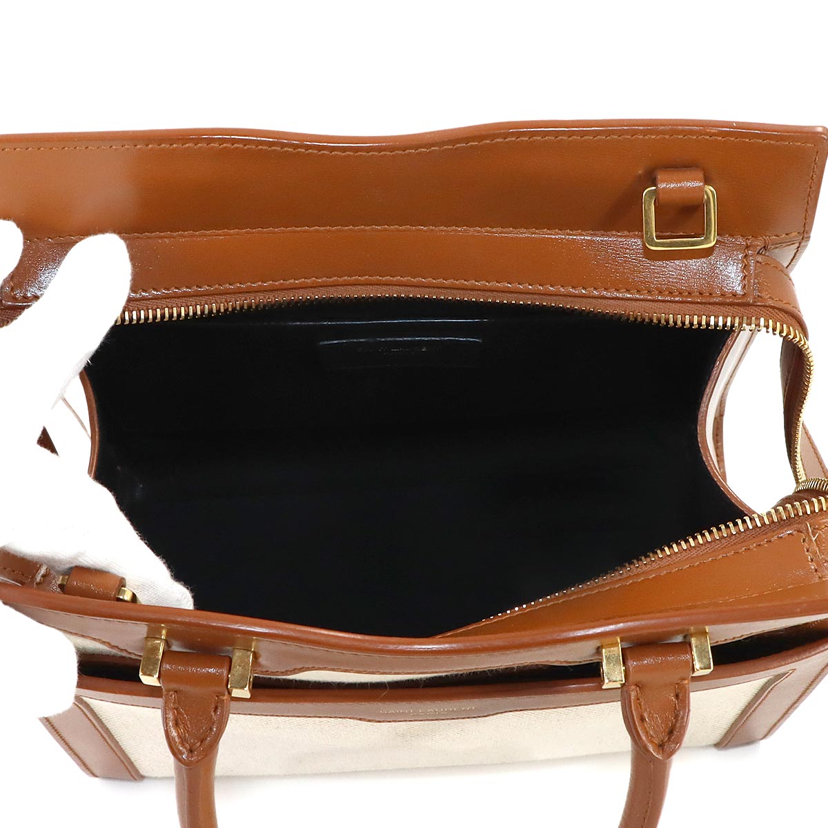 Uptown Hand Shoulder Bag Canvas Leather Brown 561203